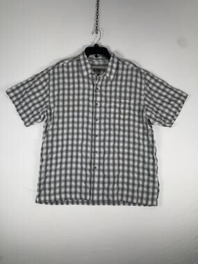 Red Level Nine Shirt Mens XL Gray Plaid Short Sleeve Button Up Casual Summer